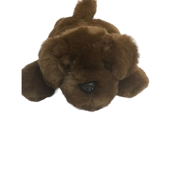 People Pals Plush Chocolate Lab Puppy Stuffed Animal Laying Down Realistic Soft - Picture 1 of 10